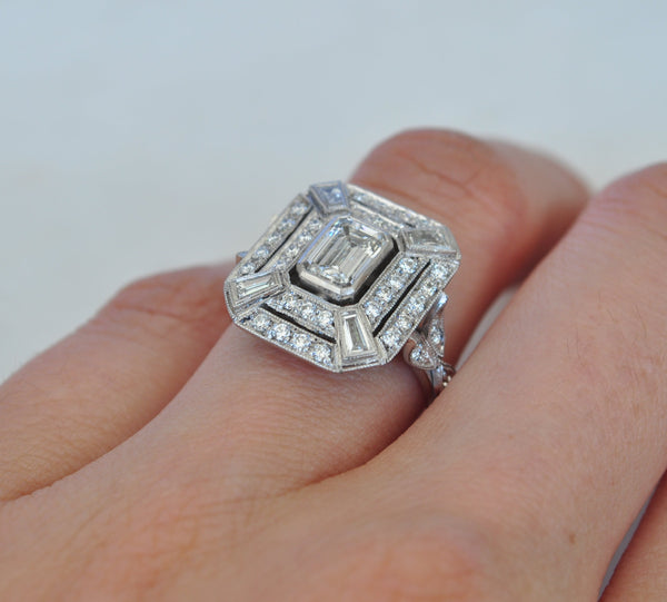 Diamond emerald cut ring
