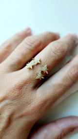 DIAMOND STAR OPEN RING