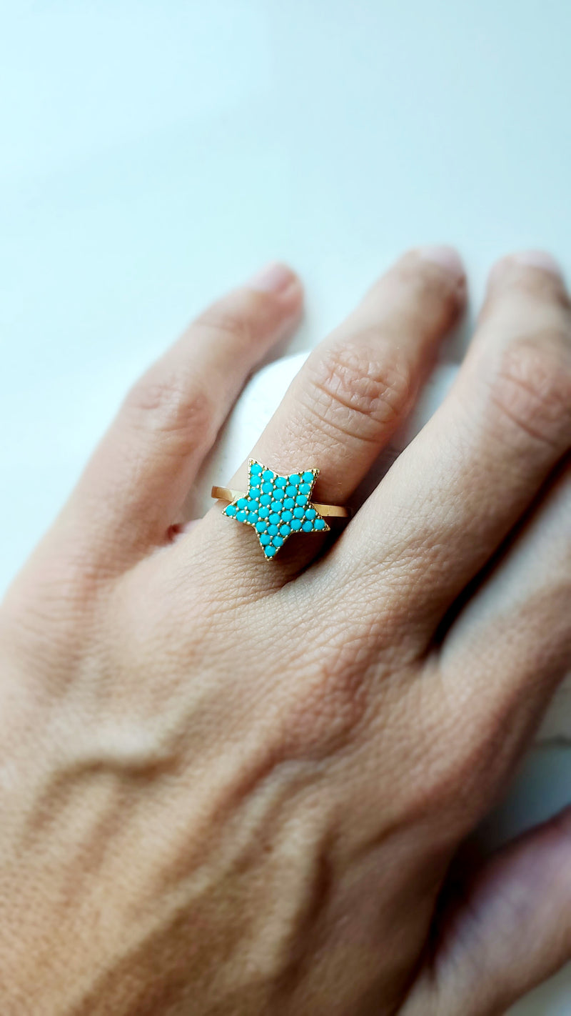 TURQUOISE STAR RING