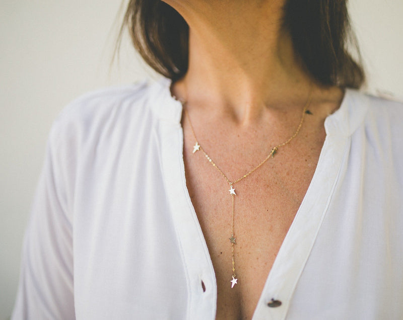 MULTI STAR LARIAT NECKLACE