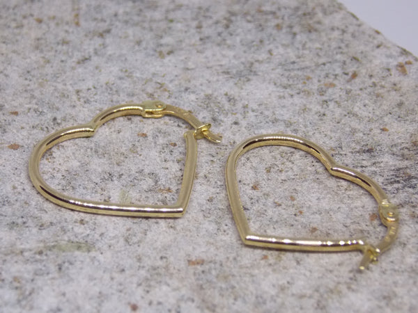 SMALL HEART HOOP EARRINGS