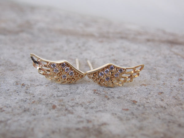 WING EARRINGS WITH ZIRCONS